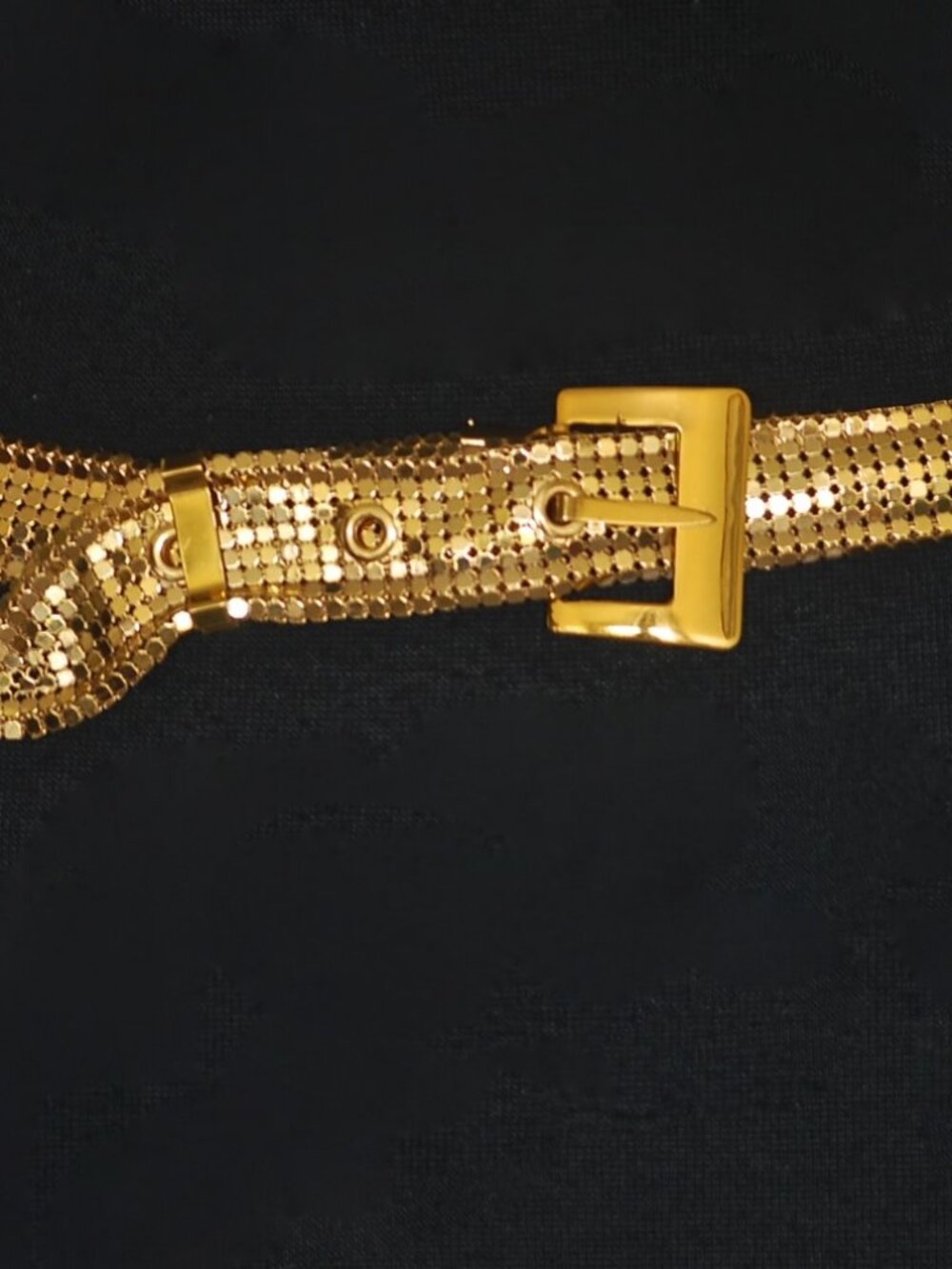 Whiting & Davis By Schaffer Gold Metal Mesh Belt - USA